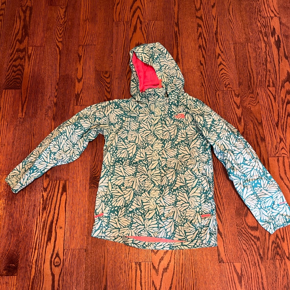 Girls North Face Hooded Rain Jacket